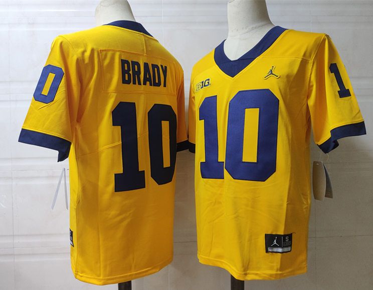 Men Michigan Wolverines #10 Brady Yellow 2024 Vapor NCAA Jersey